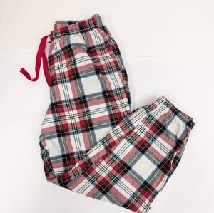 Old Navy Red White And Green Cotton Flannel Jogger Pajamas Medium [176]